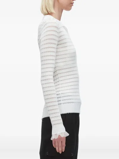 3.1 Phillip Lim Womens Ivory V-neck Ribbed Knitted Cardigan In White