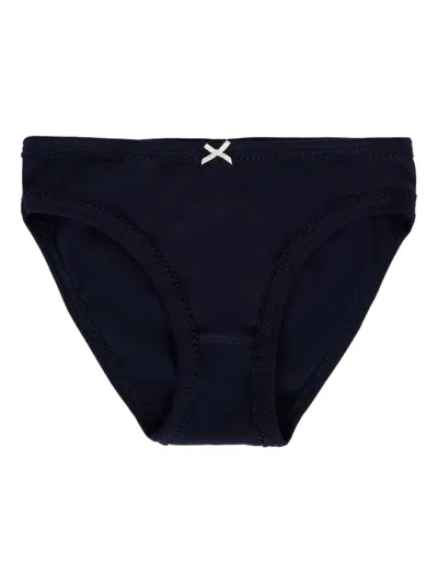 Petit Bateau Bow-detailed Heart-print Briefs (pack Of Five) In Multi