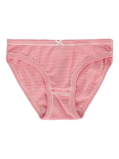 Petit Bateau Bow-detailed Heart-print Briefs (pack Of Five) In Multi