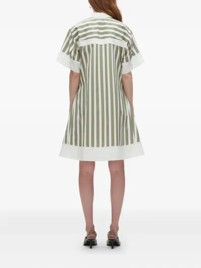 3.1 Phillip Lim Striped Cotton-blend Mini Dress In Green