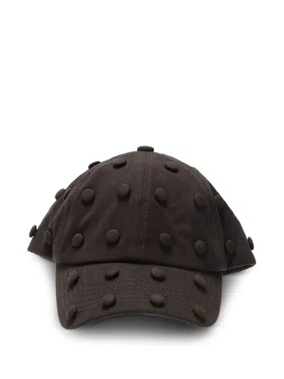 Kap Company Add Textured Button Baseball Cap In Brown
