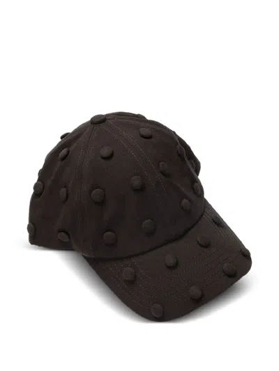 Kap Company Add Textured Button Baseball Cap In Brown