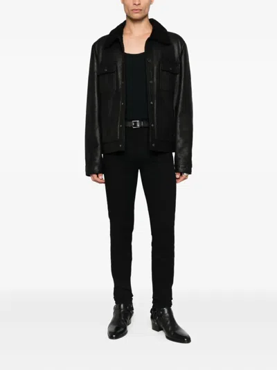 Salvatore Santoro Fleece-lined Leather Jacket In Black