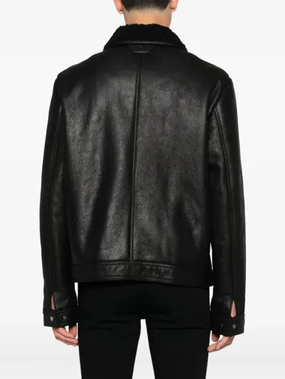 Salvatore Santoro Fleece-lined Leather Jacket In Black