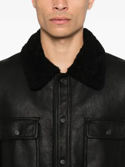 Salvatore Santoro Fleece-lined Leather Jacket In Black