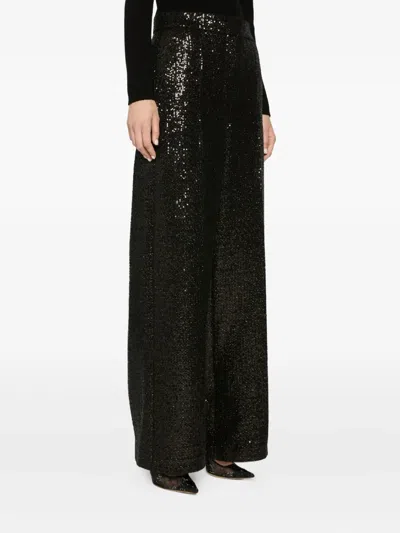 Genny High Waist Wide Leg Sequin Trousers In Animal Print