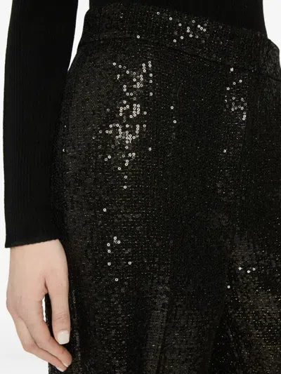 Genny High Waist Wide Leg Sequin Trousers In Animal Print