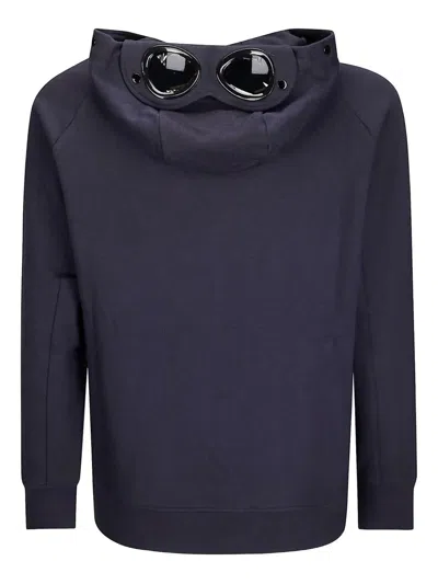C.p. Company C. P. Company Zip-up Hoodie With Innovative Goggle Design In Blue