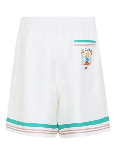 Casablanca Shorts In Seta Bianca In White