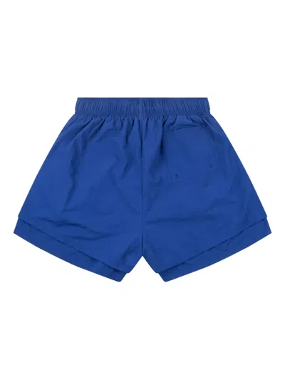 Sp5der Double-layer Shorts In Blue