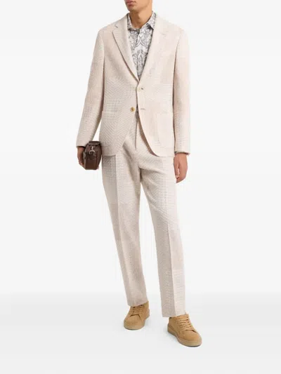 Etro Herringbone-pattern Blazer In Neutral
