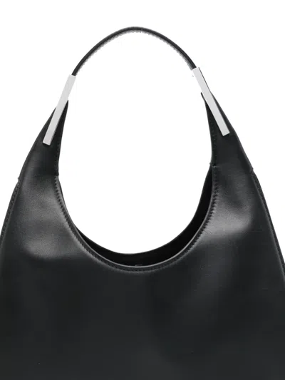 Savette The Small Florence Hobo In Smooth Calf Leather In Black