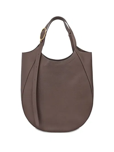 Longchamp Xl Shopping Tote Round Shape Top Handle In Brown