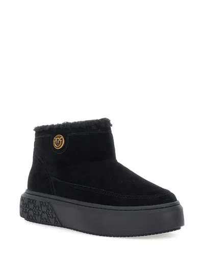 Pinko Shearling Platform Sole In Black