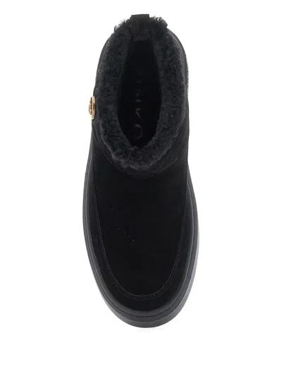 Pinko Shearling Platform Sole In Black