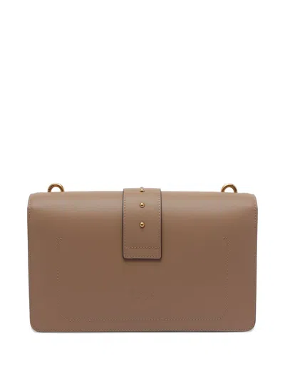 Pinko Love Leather Crossbody Bag In Brown