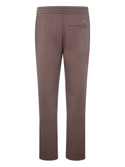 Emporio Armani Track Detail Sweatpants Back Pocket In Brown