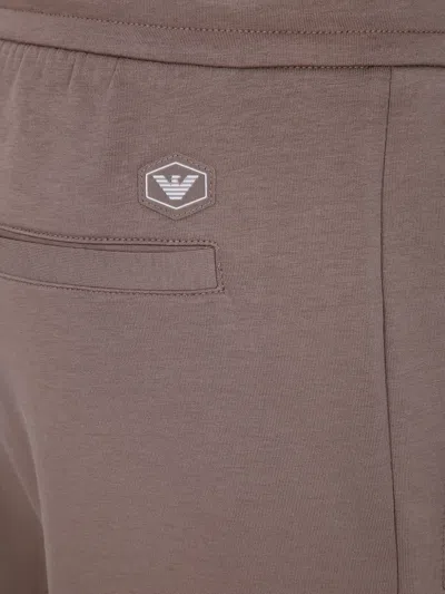Emporio Armani Track Detail Sweatpants Back Pocket In Brown