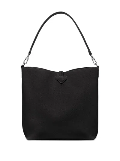 Longchamp Medium Le Roseau Shoulder Bag In Black