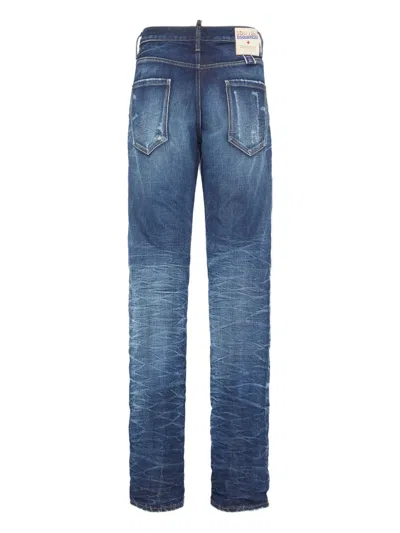 Dsquared2 Logo-patch Jeans In Blue