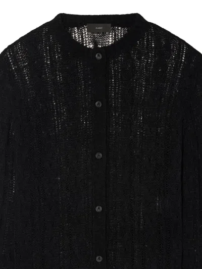 Alanui Button-front Open-knit Cardigan In Black