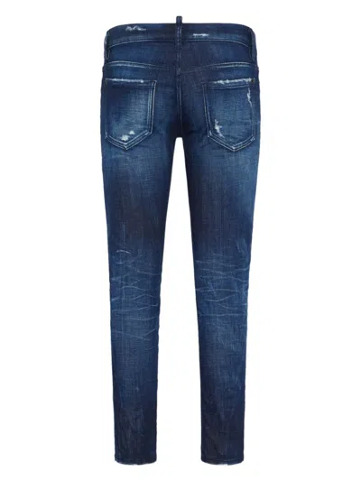 Dsquared2 Distressed Skinny Jeans In Blue