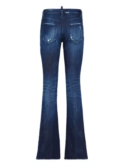 Dsquared2 Distressed Flared Jeans In Blue