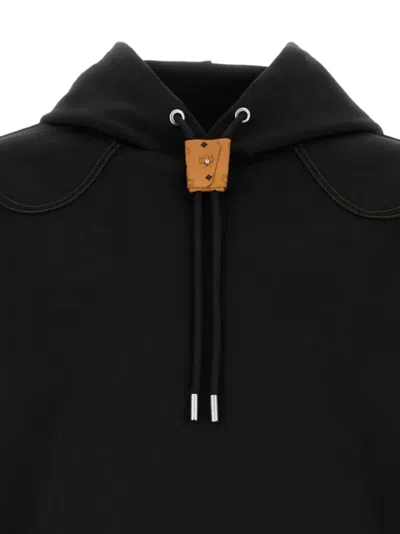 Mcm Stretch Polyester Blend Hooded Sweatshirt In Black