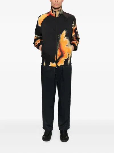 Y-3 Abstract Pattern Sweatshirt With Zip Fastening And Ribbed Edges In Multi