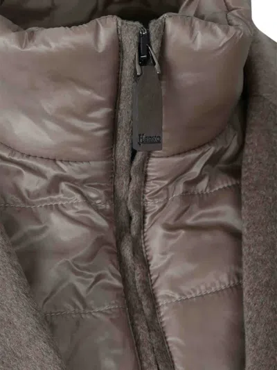 Herno Coat With Inner Vest In Brown