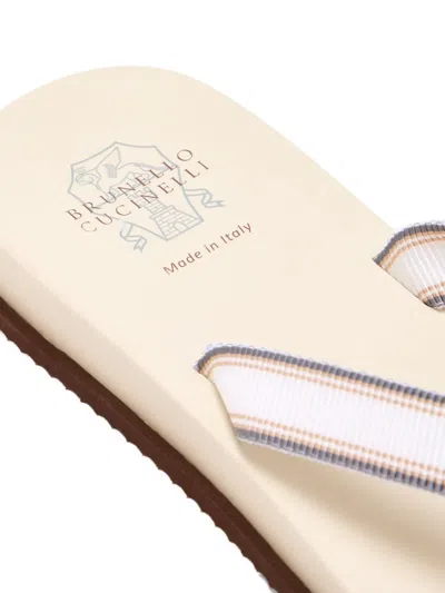 Brunello Cucinelli Rubber Flip-flop Slides In Neutral