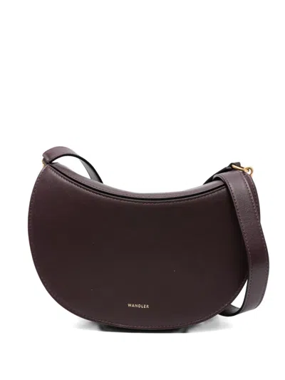 Wandler Adjustable Strap Curved Shape Bag In Red