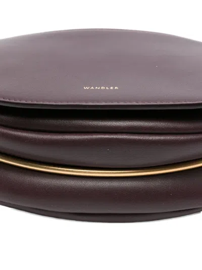 Wandler Adjustable Strap Curved Shape Bag In Red