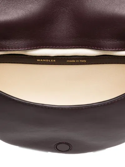 Wandler Adjustable Strap Curved Shape Bag In Red