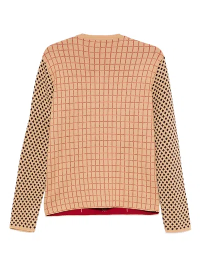 Pre-owned Dolce & Gabbana 2001-2002 Grid-pattern Sweater In Brown