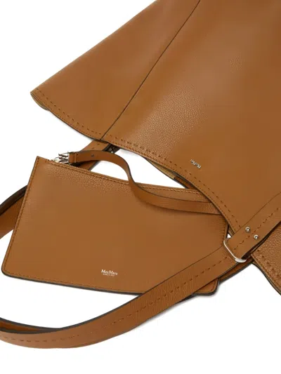 Max Mara Leather Archetipo Handbag In Brown