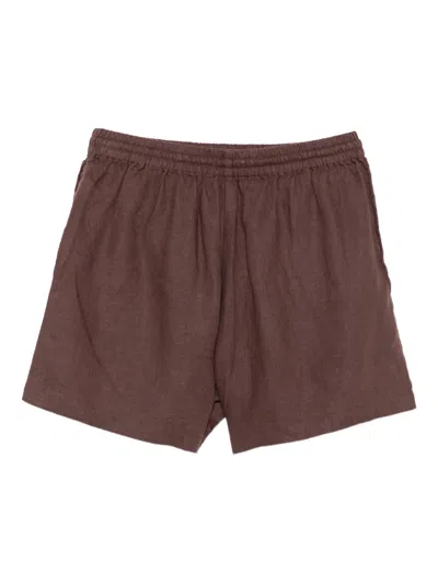 Samsoe & Samsoe Maren Drawstring Linen Shorts In Brown