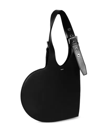 Coperni Asymmetrical Heart-shaped Shoulder Bag In Black