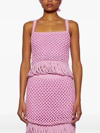 LOOP 流苏针织网纱坦克背心