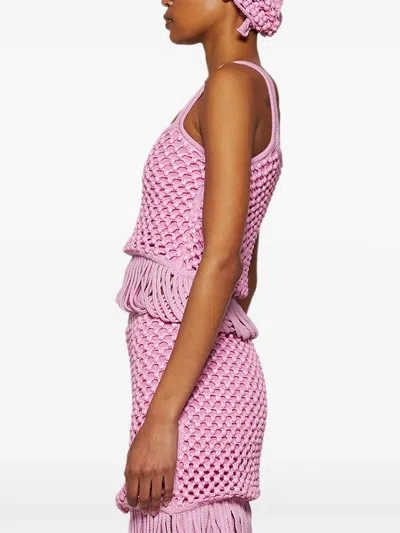 LOOP 流苏针织网纱坦克背心