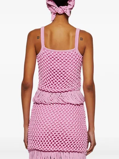 LOOP 流苏针织网纱坦克背心