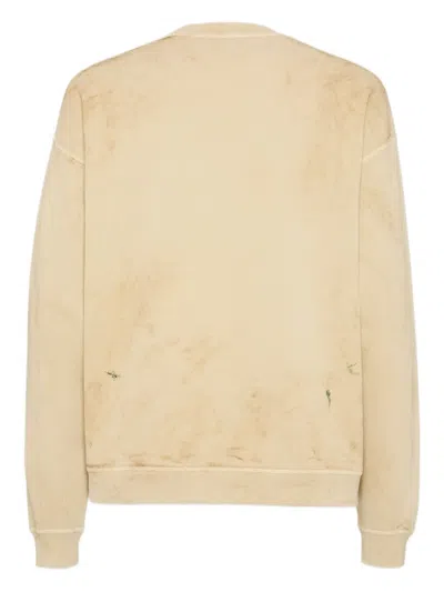 Dsquared2 Brothers Body Shop Patch Distressed Sweatshirt In Neutral