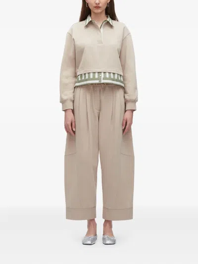 3.1 Phillip Lim Cropped Layered Look Sweatshirt In Neutral