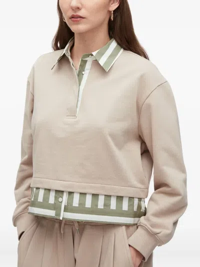 3.1 Phillip Lim Cropped Layered Look Sweatshirt In Neutral