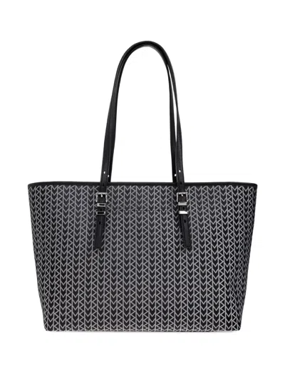 Michael Michael Kors Large Quinn Geometric-pattern Tote Bag In Black