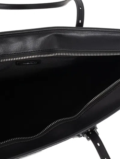 Michael Michael Kors Large Quinn Geometric-pattern Tote Bag In Black