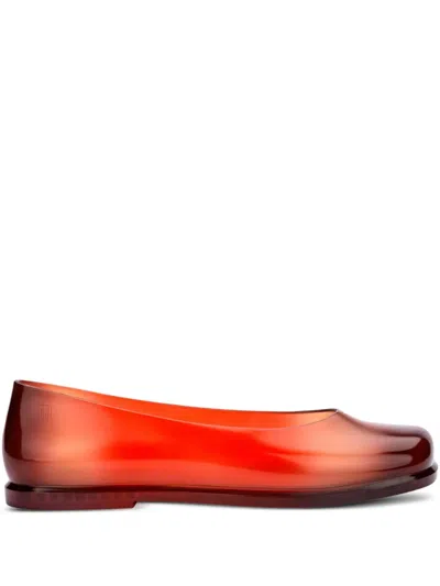 Melissa X Nodaleto Ruby Square-toe Ballet Flats In Red
