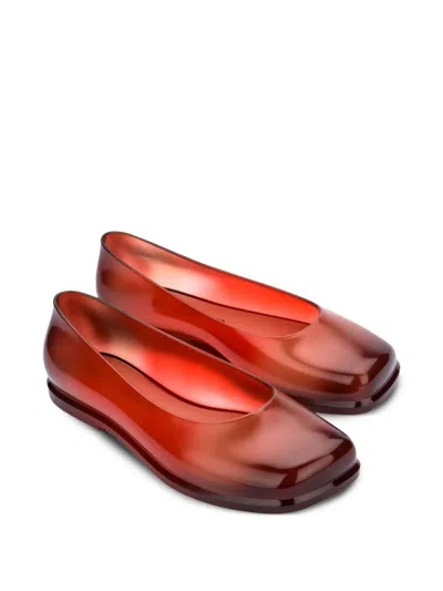 Melissa X Nodaleto Ruby Square-toe Ballet Flats In Red