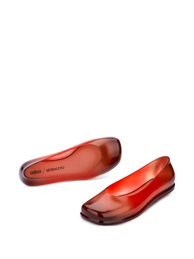 Melissa X Nodaleto Ruby Square-toe Ballet Flats In Red