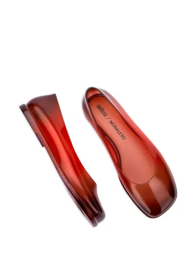 Melissa X Nodaleto Ruby Square-toe Ballet Flats In Red